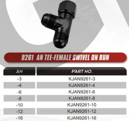 AN tee female nut on run