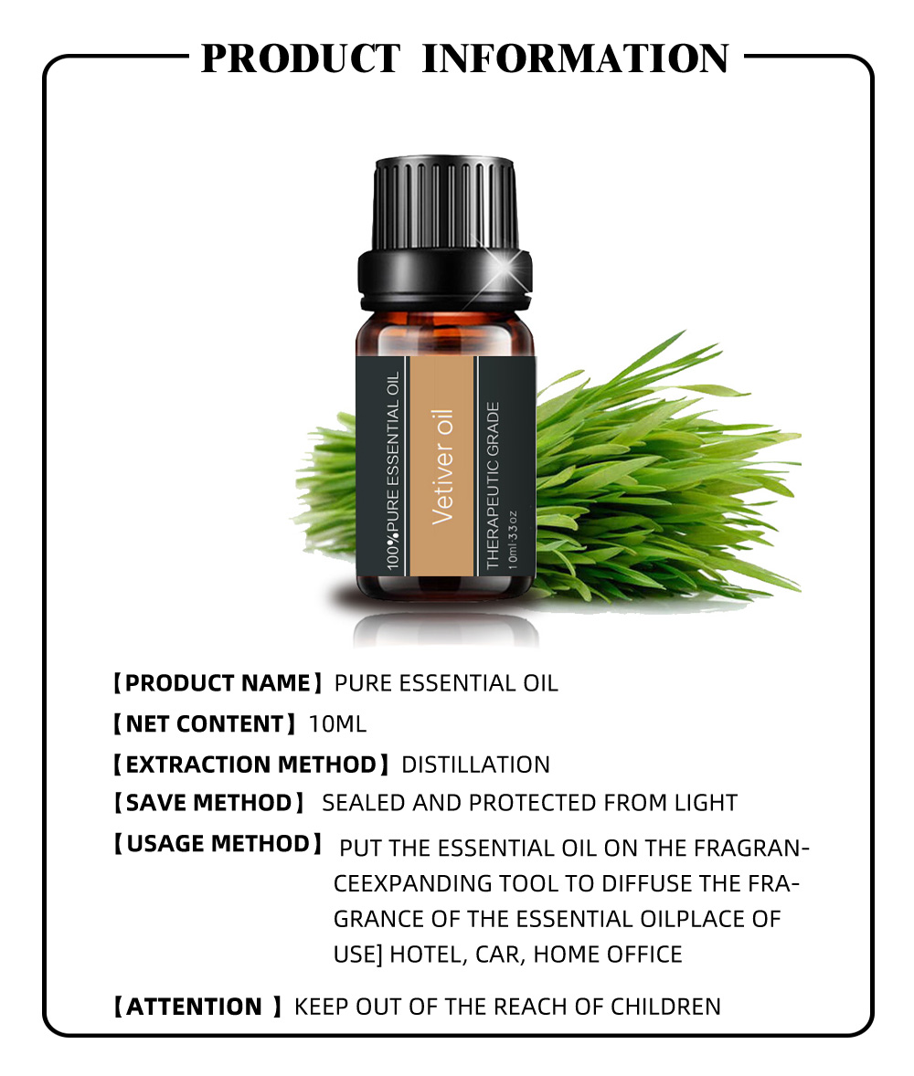 Vetiver Oil Essential Oil 100% puro, sin diluir natural