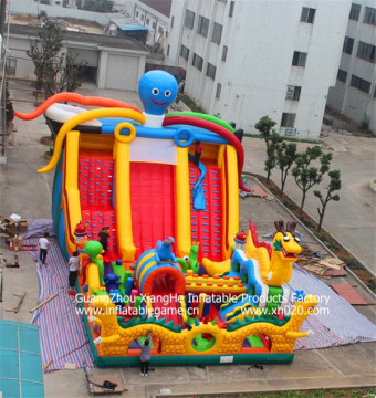 Giant crazy loopyballs octopus slide play land amusement park inflatable 53ft