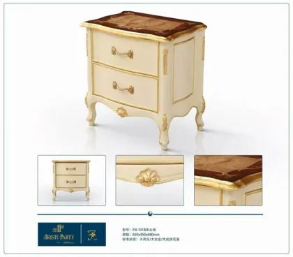 Gold Plated European Louis Style Bedroom Gold Gorgeous Night Stand With Drawers