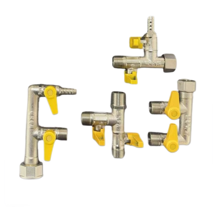 Brass 3-Way Gas Ball Valve with Handle, Gas Control Shut-off Valve for Natural Gas & Water Heater Diversion (10)