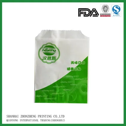 food grade Flexo Printing advanced equipments made sharp bottom white Kraft Pretzels snack paper bag