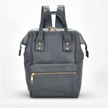 Leather casual style large capacity backpack