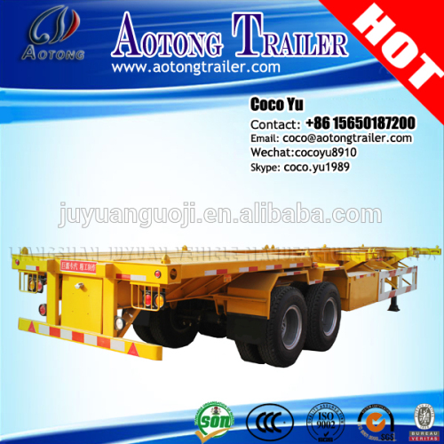 2 axles container truck trailer for sale(flatbed semi-trailer for transport 20,30,40,45,48ft container)