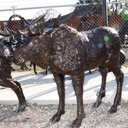 brass moose statue