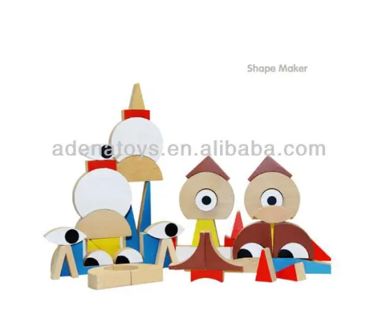 Wooden kids educational DIY building block Creative Wooden Shape Maker Block