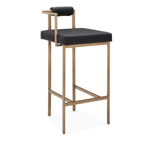 Design elegante Cadeira de jantar de couro de madeira durável PU