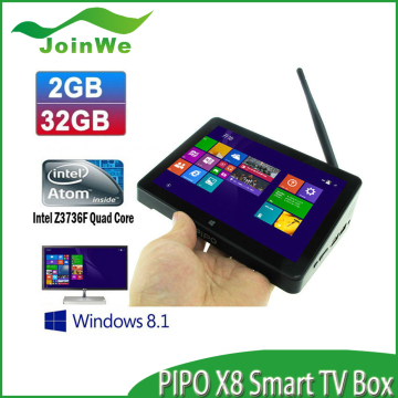 High Quanlity Pipo X8 X10 Intel Z3736F Quad Core Win10 + Android 4.4 Os Mini Pc/Tv Box