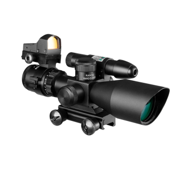 Luger 2.5-10x40 Scope with Green Laser and Mini Red Dot Sight Combination