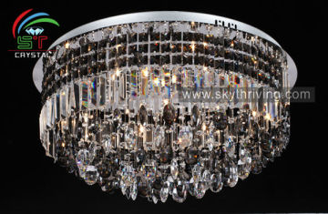 home ceiling lamps/ smoke gray crystal and steel base ceiling lamp/ new design G4 led lighting ceiling lamp