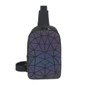 Rhombus Geométrico Reflectante Hombro Sling Bag Diamond Lattice Luminoso Láser Pechos Bolsas