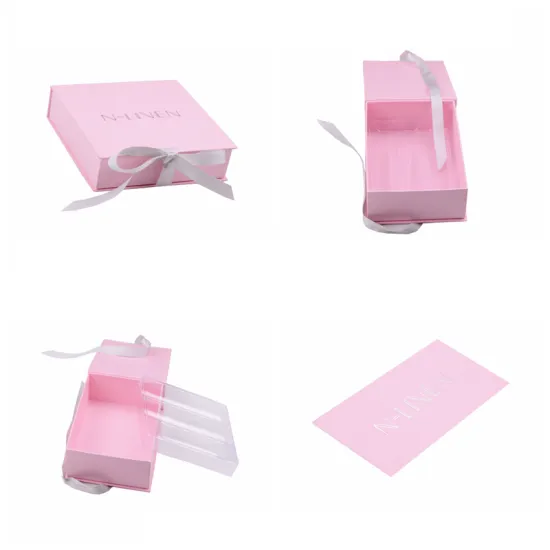 Pink Macarons Chocalate Gift Box With Ribbon Closure