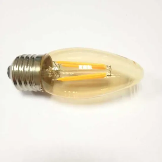e27 base candle C35 amber gold smoke glass led filament bulb