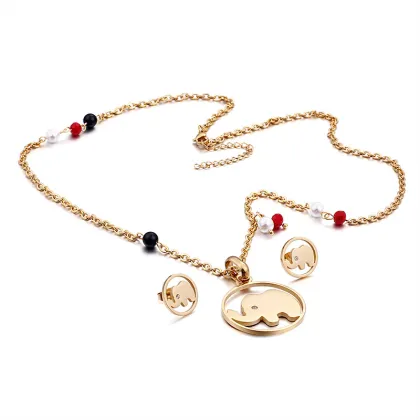 Fashion cartoon animals thailand elephant jewelry set