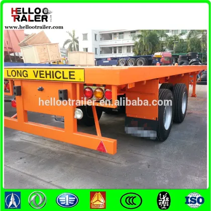 2 FUWA axle 20ft flatbed container trailer