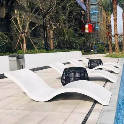 Outdoor Fiberglass Pool Lounger Garden Chaise