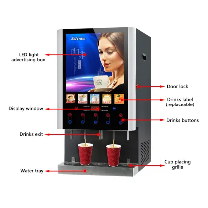 Commercial Hot/Cold Beverage Vending Machine for Restaurants