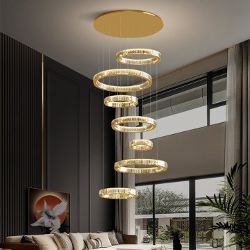 Otel tavan aydınlatması için lüks modern kristal avizeler