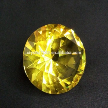 Wholesale 60mm Optical decorative glass Diamond with Golden Etched Facet