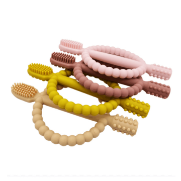 Partihandel barn silikon baby tandborste teether