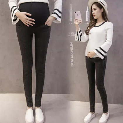 ODM OEM Maternity Jeans: Women's Skinny Ripped Maternity Pants