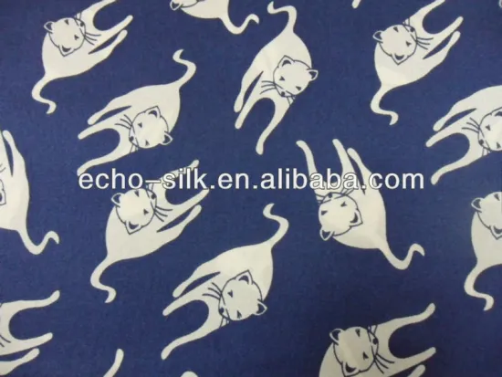 stretch printed silk satin fabric