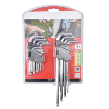 18 PCS Universal Plastic Holder Ball Star Torx End Custom Hex Key Allen Wrench Set - High Quality
