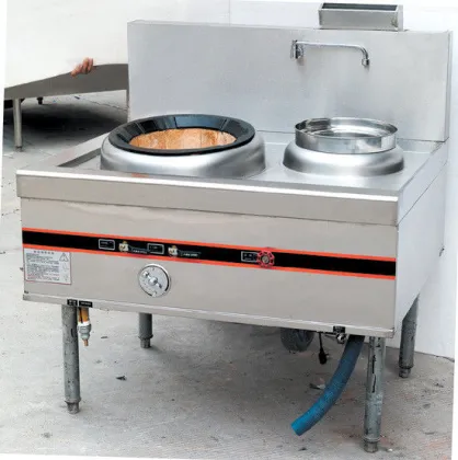 Silver Natural Gas Burner Cooking Stove 370w , Commercial Catering Equipment