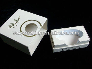 logo stamped perfume storage box, perfume box wholesale with bottle shaped inlay
