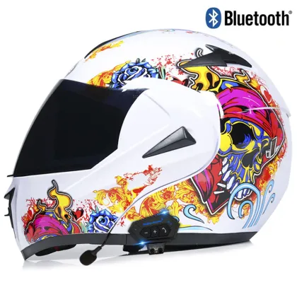 VIRTUE Electric Motorcycle Bluetooth Helmet: Men's Open-Face & Full-Face Running Safety Gear