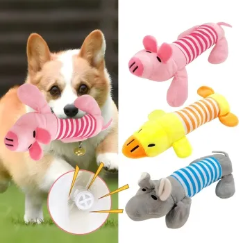 Striped Squeaky Plush Animals