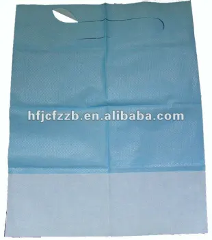 Disposable 2ply and 3ply laminated dental apron with priting and tie