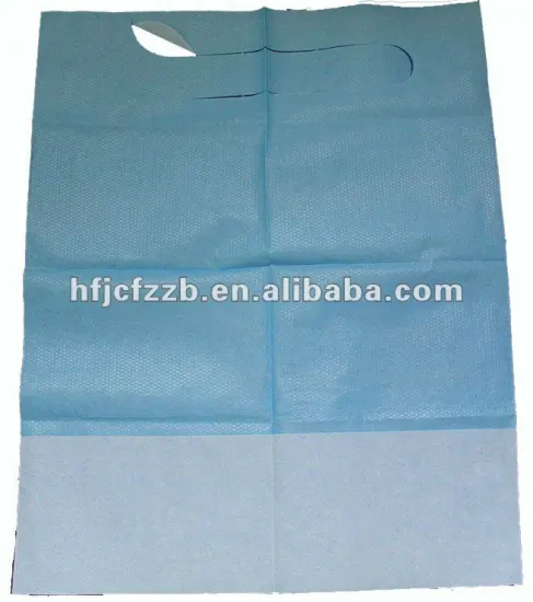 Disposable 2ply and 3ply laminated dental apron with priting and tie