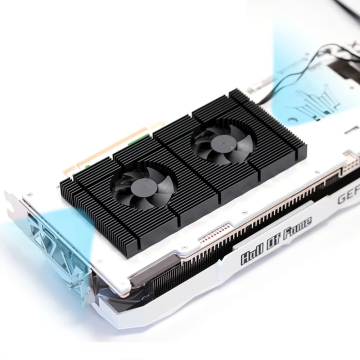 GPU Backplate με ψυγείο μνήμης για NVIDIA RTX 3090 - Πίνακας αλουμινίου + Ψυχρός ανεμιστήρα διπλού PWM