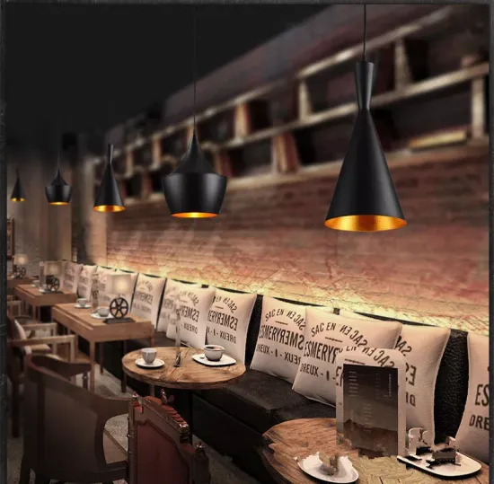 E27 Black Hanging Lamp - Gold LED Pendant Light for Industrial Loft Style Decor