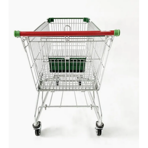 German Supermarket Zinc Finish Metal Shopping Trolley