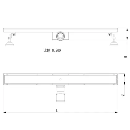 Doporro Linear Shower Floor Drain with Tempered Glass Insert