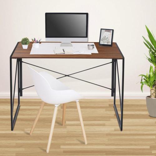 Folding Desk Simple Home Office Desk Foldable Space Saving Computer Study Writing Table Manufactory