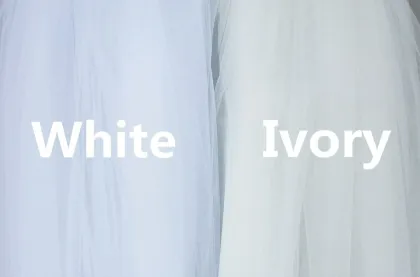 Two Layers Lace Bridal Veils with Comb - White/Ivory Tulle Wedding Veils