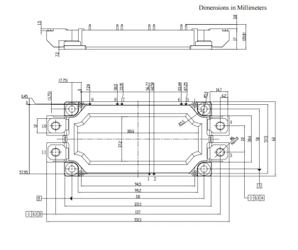 Low VCE sat Trench IGBT technology 450A IGBT Module 1700V