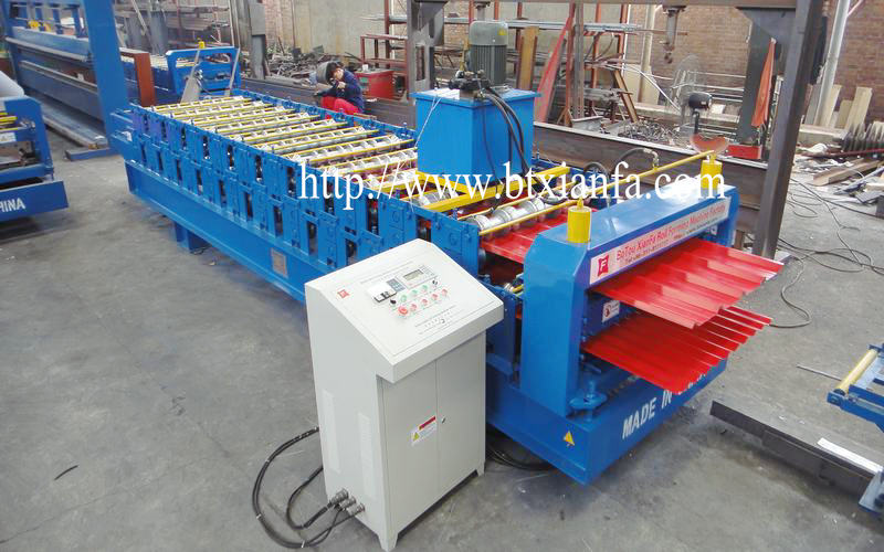 metal double roof machine