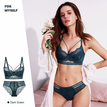 34d/36d/38d/40d Spitzen-Bügel-Dessous und Höschen-Set