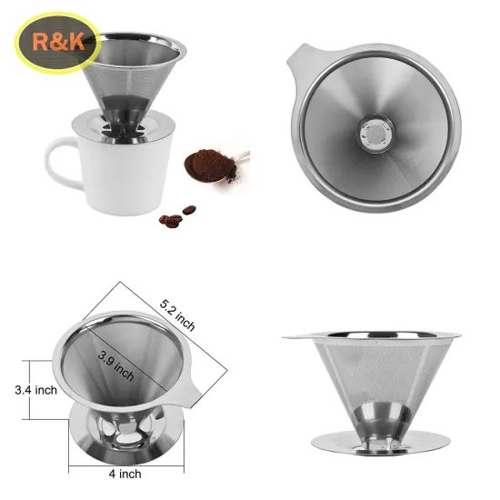 Stainless Steel wire mesh coffee dripper pour over filter