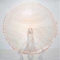 Wedding Decorative Pink Colored Embossed Glass Charger Plate