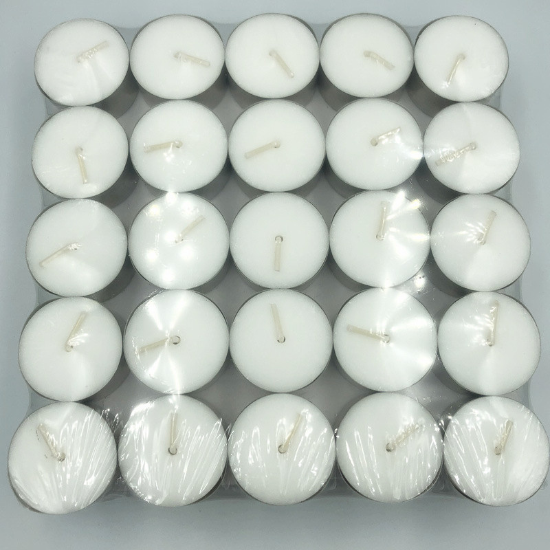 Белая вясельная чайная свечка Wax на 9 гадзін, 50 штук