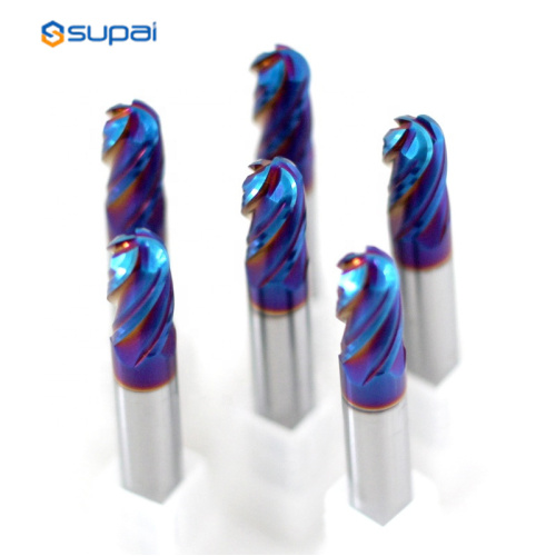 BALL ENDMILL para acero endurecido con recubrimiento azul