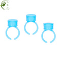 Extensiones de pestañas plásticas de 100pcs taza de anillo de pegamento de pestañas