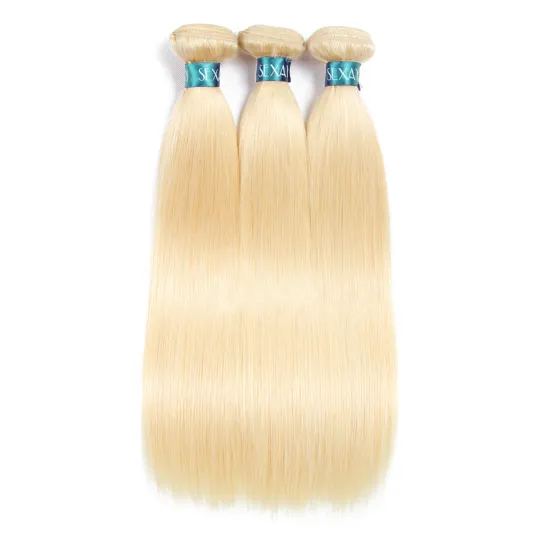 613 Blonde Cuticle Aligned Bundles Wholesale 10A Russian Human Virgin Hair Double Drawn Raw Unprocessed 613 Hair Bundles Vendors