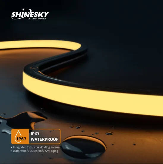 Shinesky 24V Flexible Black Top Waterproof RGBW LED Neon Strip IP67