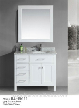 Floor Mounted White Classic Soild Wood Bathroom Cabinet